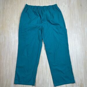 Affinity Teal Medical Scrub Pants Cargo Straight Leg Elastic Waist Women's XLP
